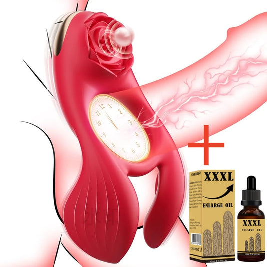 💥2025 New Vibrating Cock Ring🎁-🌹Rose Clitoral Stimulator✨ Nighty