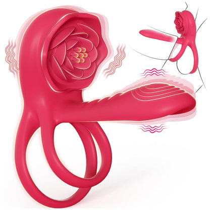 💥2025 New Rose Ring-FLORAX 15° Curve Boost & Bloom Cock Ring-4 in 1 Couple Toy Penis Ring Nighty