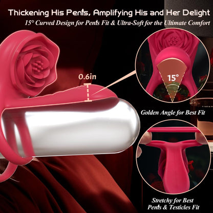 💥2025 New Rose Ring-FLORAX 15° Curve Boost & Bloom Cock Ring-4 in 1 Couple Toy Penis Ring Nighty