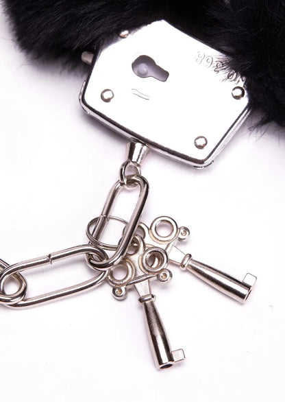 LacyNighty™ Plush Faux Fur Handcuffs Lavah Intimates