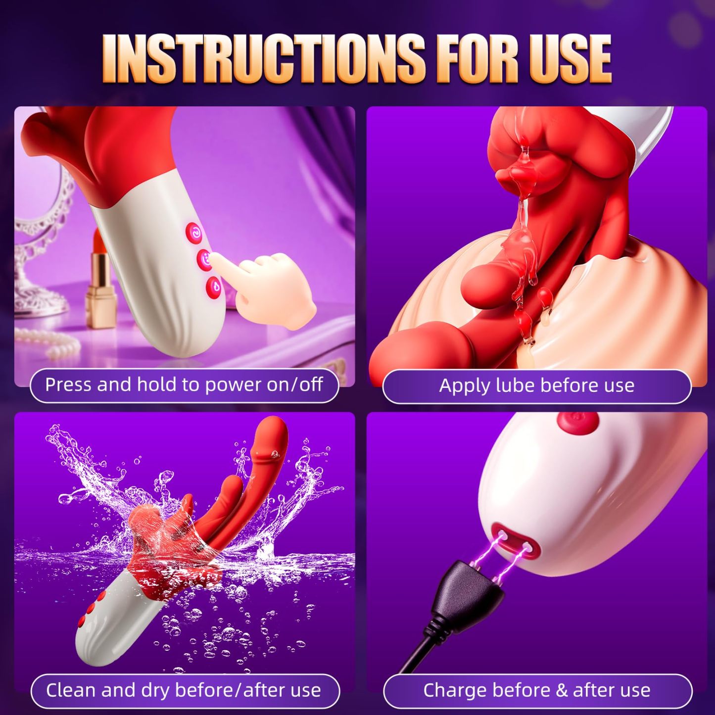 💥2025 New 70% off Limited Time💥Rose Vibrating Toy-💥G Spot Vibrator Womens Sex Toy Nighty