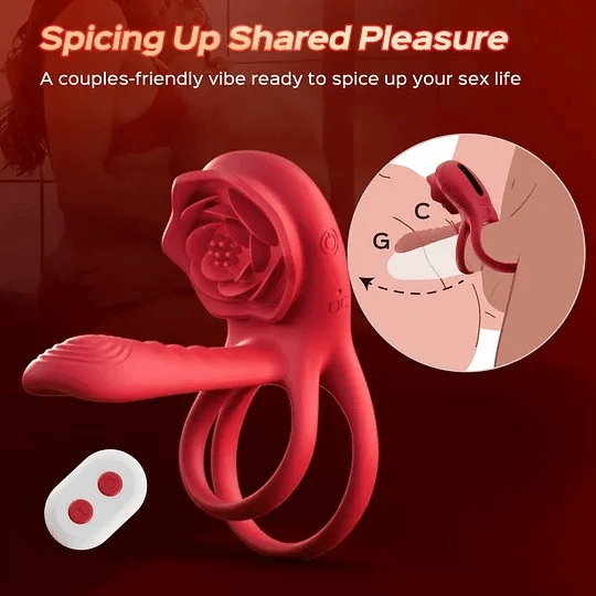 💥2025 New Rose Ring-FLORAX 15° Curve Boost & Bloom Cock Ring-4 in 1 Couple Toy Penis Ring Nighty