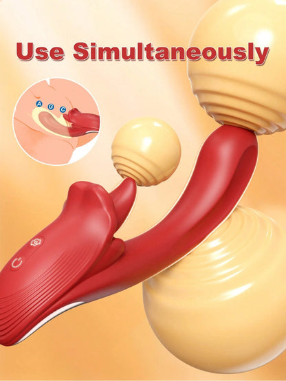 💥2025 New G-Fire Rabbit, Flexible G Spot Vibrator With 10 Licking And 10 Vibrating Modes,Tongue Licking Women Sex Toys,Nipple Toy Clitoral Stimulator Nighty