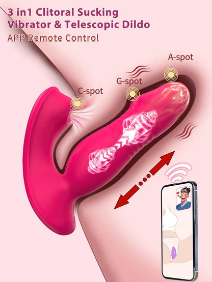 💥2025 KissWave, Sucking Vibrator Rose Sex Toys For Women– Upgraded Sex Stimulator With 10 Sucking &Thrusting Vibrating Modes,G Spot Clit Nipple Wearable Vibrator Nighty