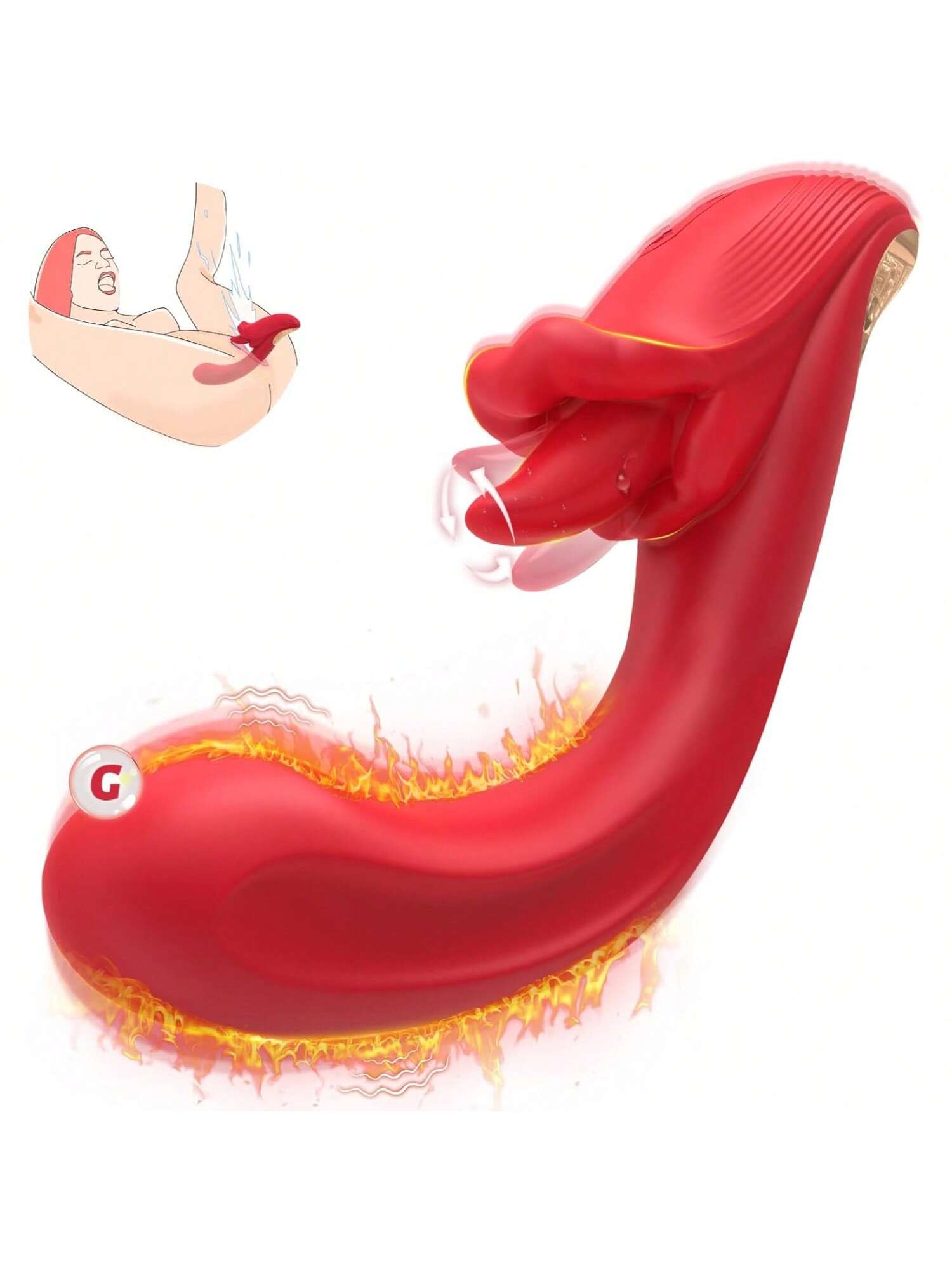💥2025 New G-Fire Rabbit, Flexible G Spot Vibrator With 10 Licking And 10 Vibrating Modes,Tongue Licking Women Sex Toys,Nipple Toy Clitoral Stimulator Nighty