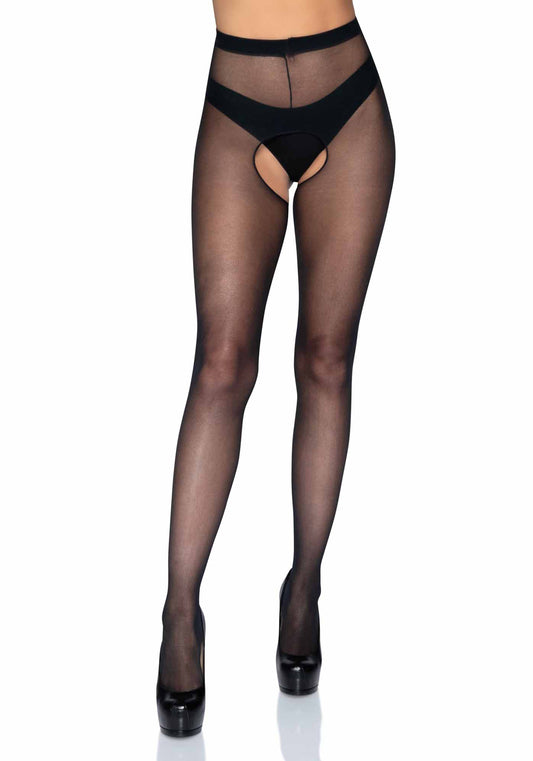 LacyNighty™ Plus Sheer Crotchless Pantyhose Leg Avenue Hosiery