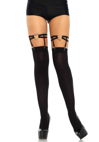 LacyNighty™ Dual Strap Garter Suspender with Heart Leg Avenue Hosiery