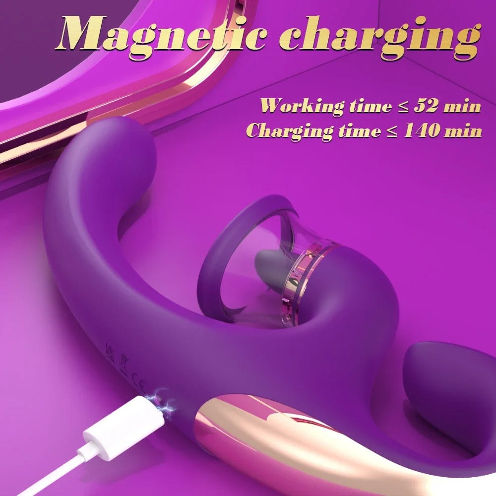 2025- Sandra 3-in-1 G-Spot and Clitoral Suction Rabbit Vibrator The Bad Peach Store sex toys