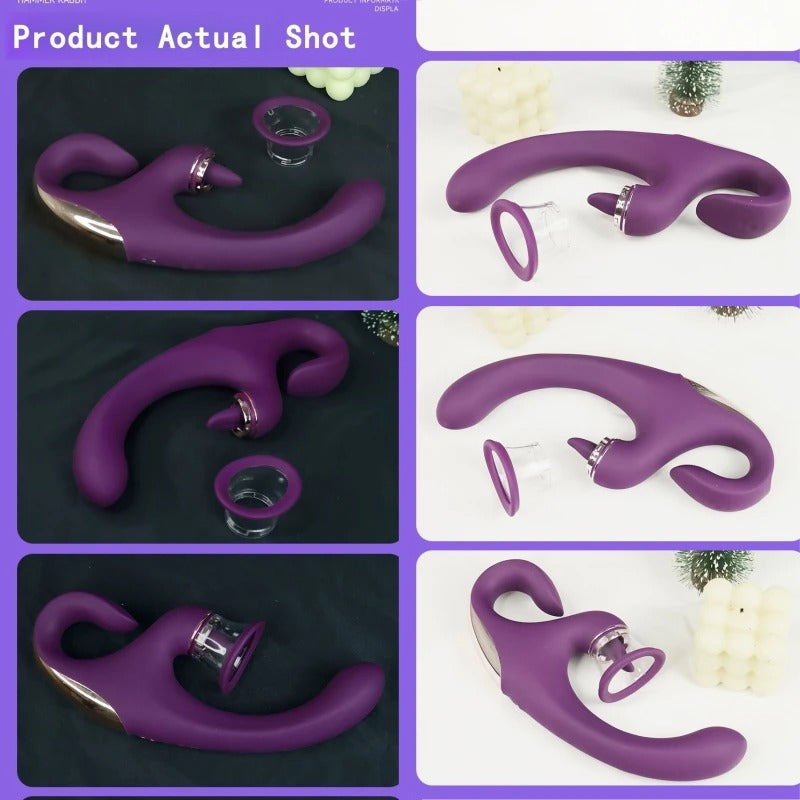2025- Sandra 3-in-1 G-Spot and Clitoral Suction Rabbit Vibrator The Bad Peach Store sex toys