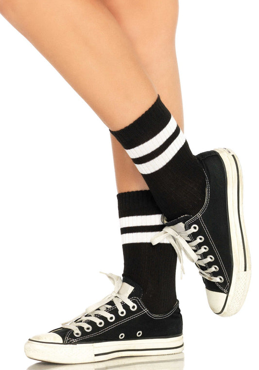 LacyNighty™ Athletic Striped Anklet Socks Leg Avenue Hosiery