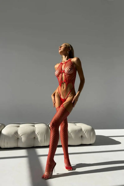 LacyNighty™ Melissa Heart Bodystocking Lavah Intimates bodystocking