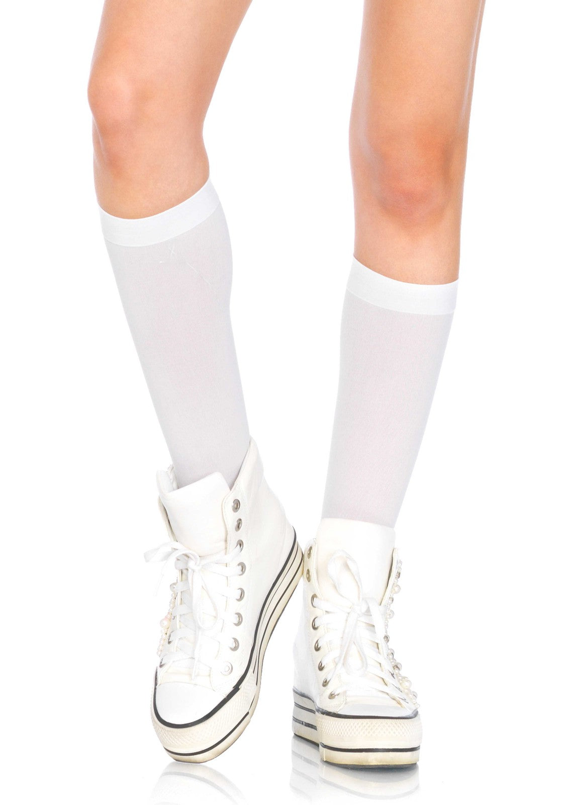 LacyNighty™ Nylon Knee Highs Leg Avenue Hosiery