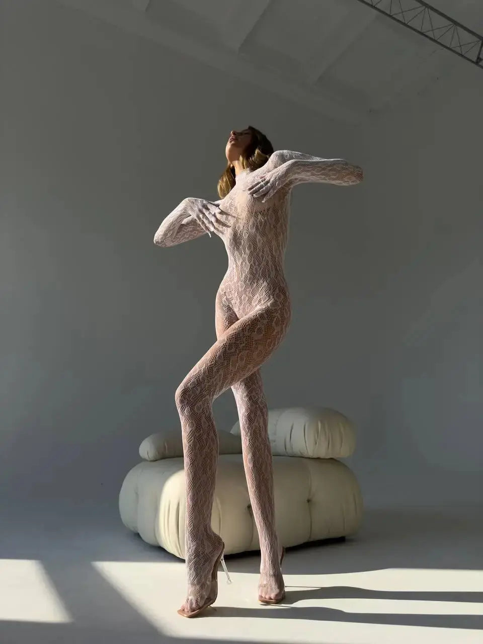 LacyNighty™ Leopard Mesh Bodystocking Lavah Intimates