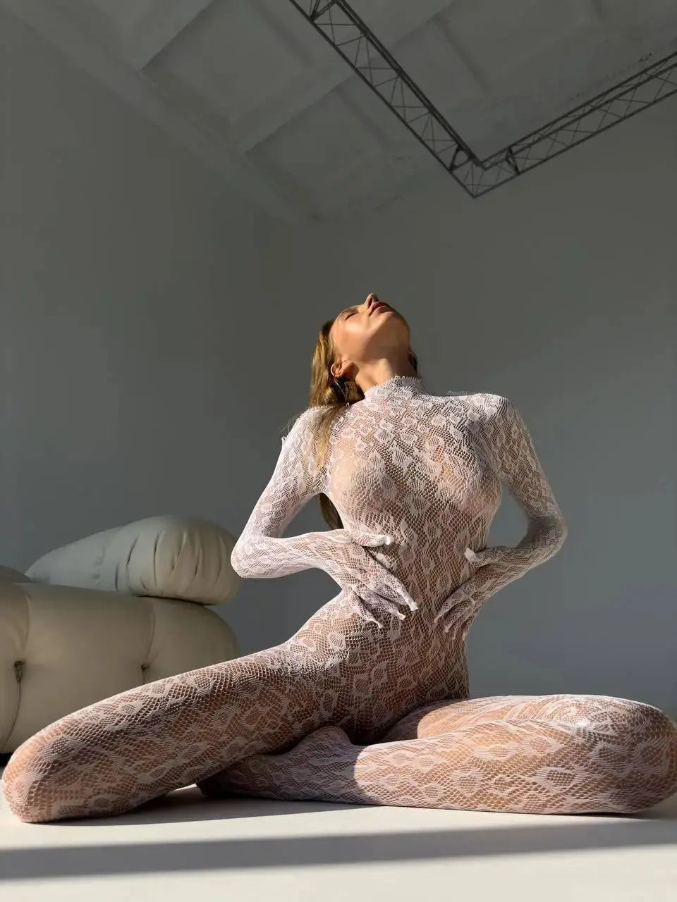 LacyNighty™ Leopard Mesh Bodystocking Lavah Intimates