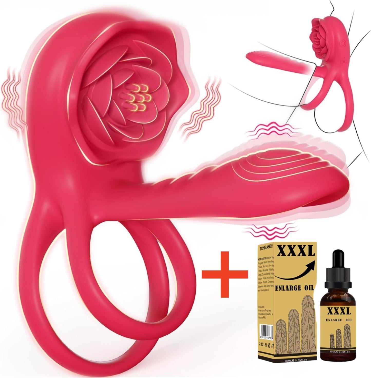 💥2025 New Rose Ring-FLORAX 15° Curve Boost & Bloom Cock Ring-4 in 1 Couple Toy Penis Ring Nighty