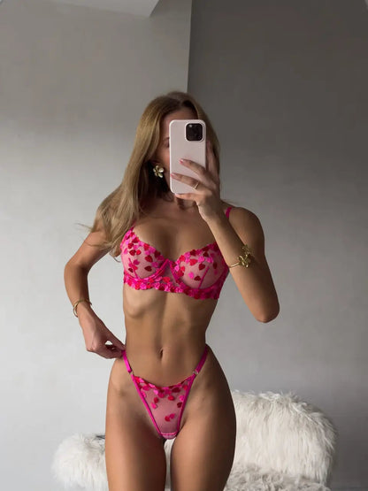 LacyNighty™ Floral Seduction Lingerie Set Lacy Nighty