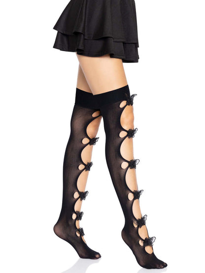 LacyNighty™ Butterfly Applique Thigh Highs Leg Avenue Hosiery