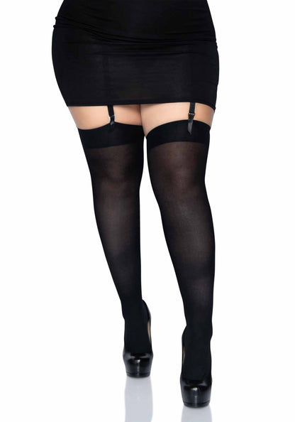 LacyNighty™ Plus Nylon Thigh Highs Leg Avenue Hosiery
