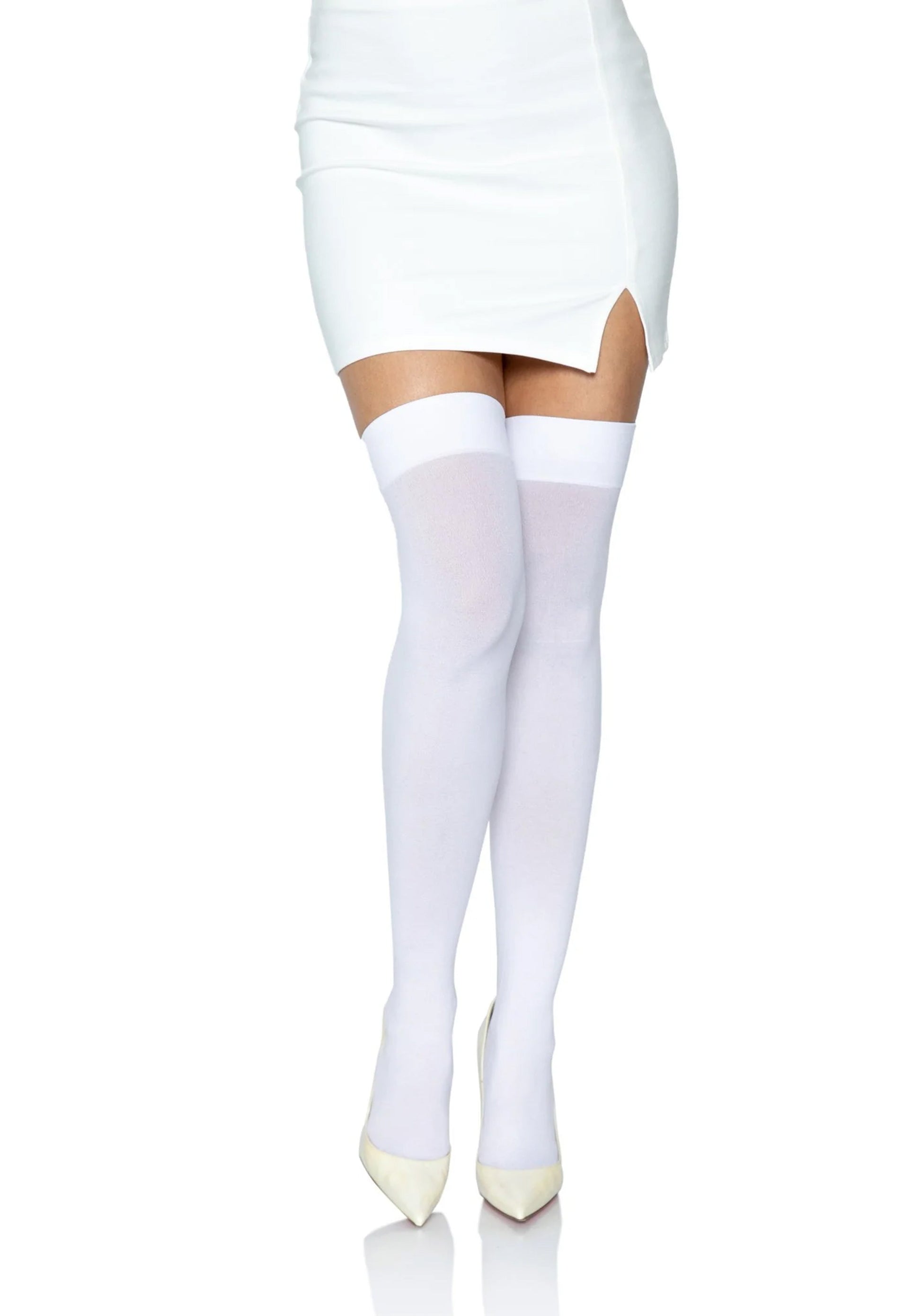 LacyNighty™ Nylon Thigh Highs Leg Avenue Hosiery