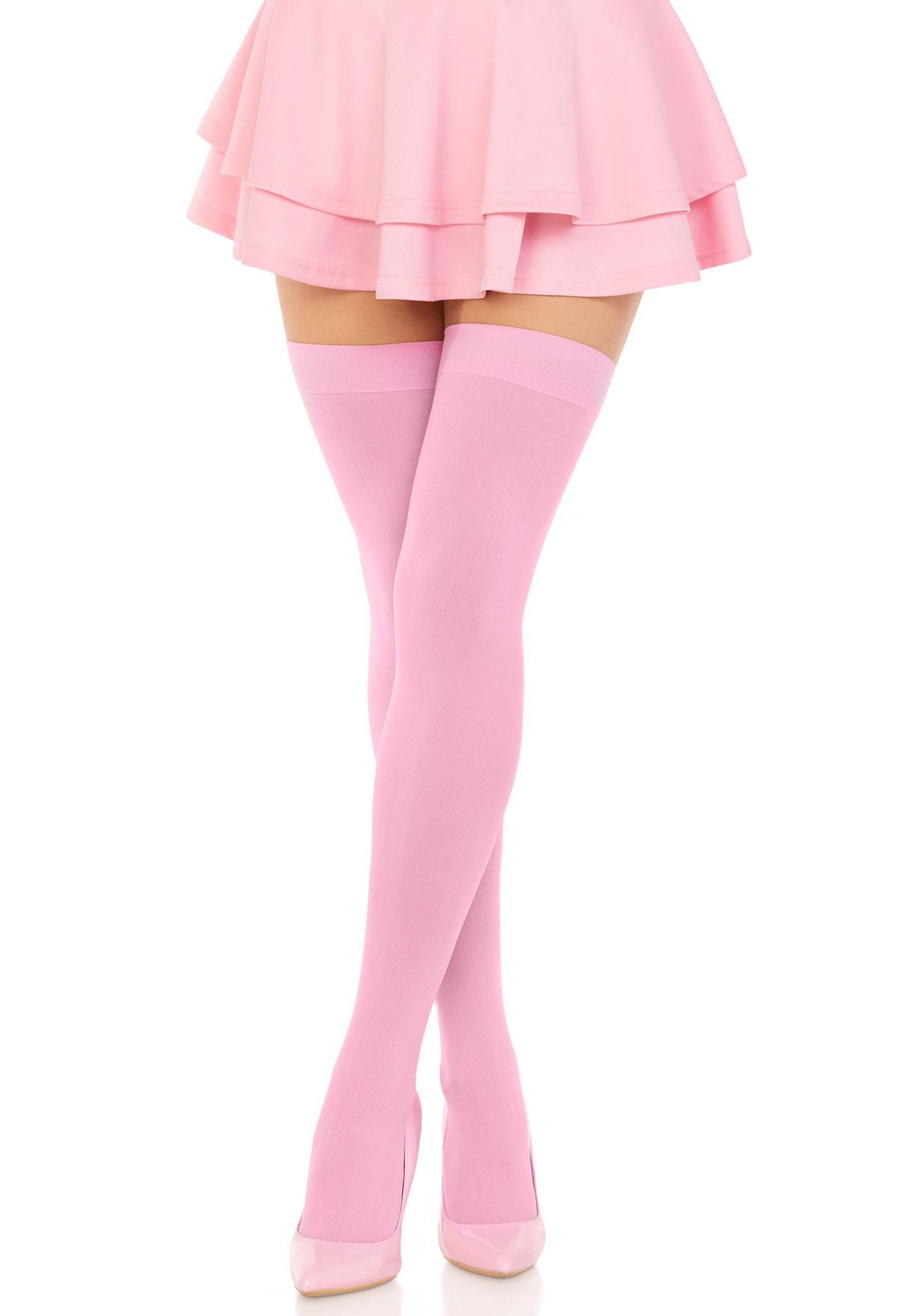 LacyNighty™ Nylon Thigh Highs Leg Avenue Hosiery