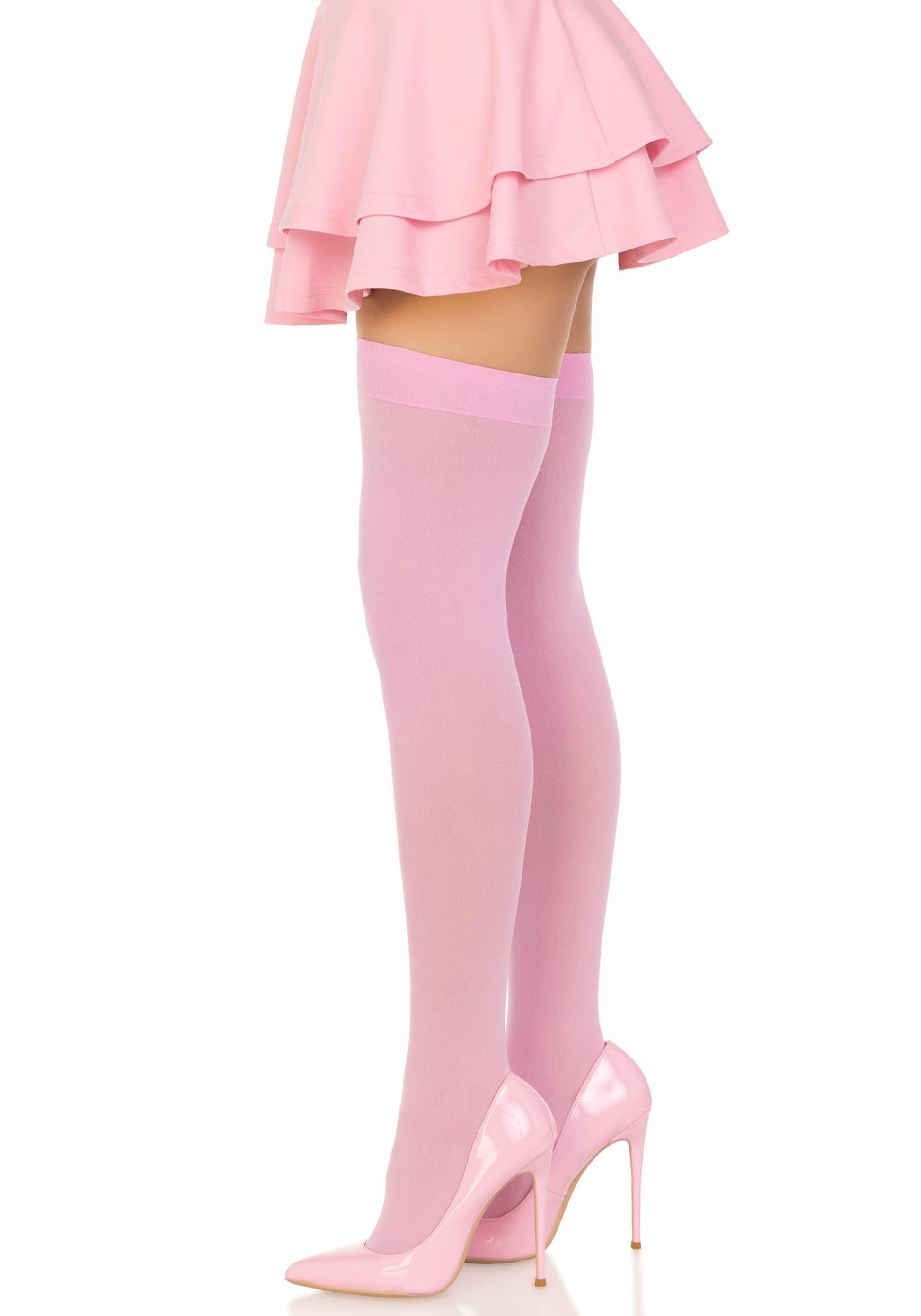 LacyNighty™ Nylon Thigh Highs Leg Avenue Hosiery