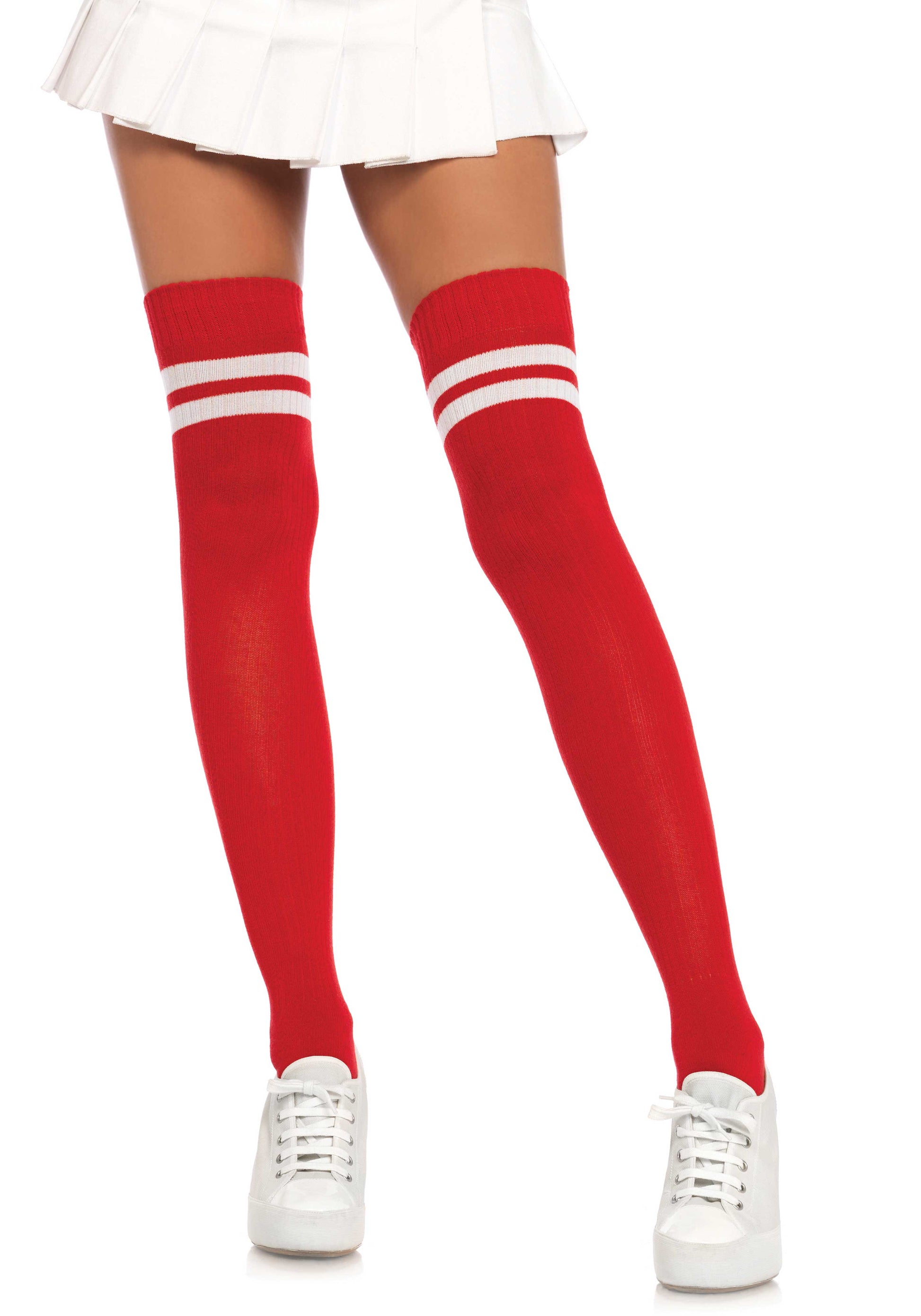 LacyNighty™ Ribbed Athletic Thigh Highs Leg Avenue Hosiery