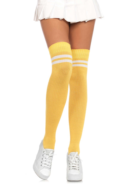 LacyNighty™ Ribbed Athletic Thigh Highs Leg Avenue Hosiery