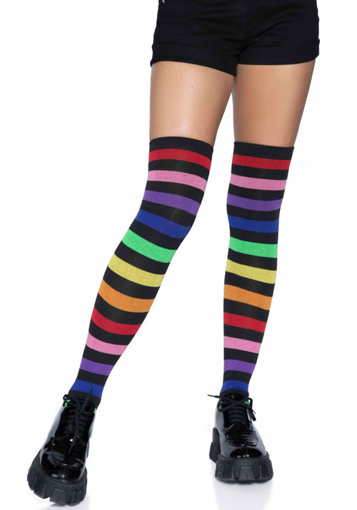 LacyNighty™ Rainbow Thigh High Socks Leg Avenue Hosiery