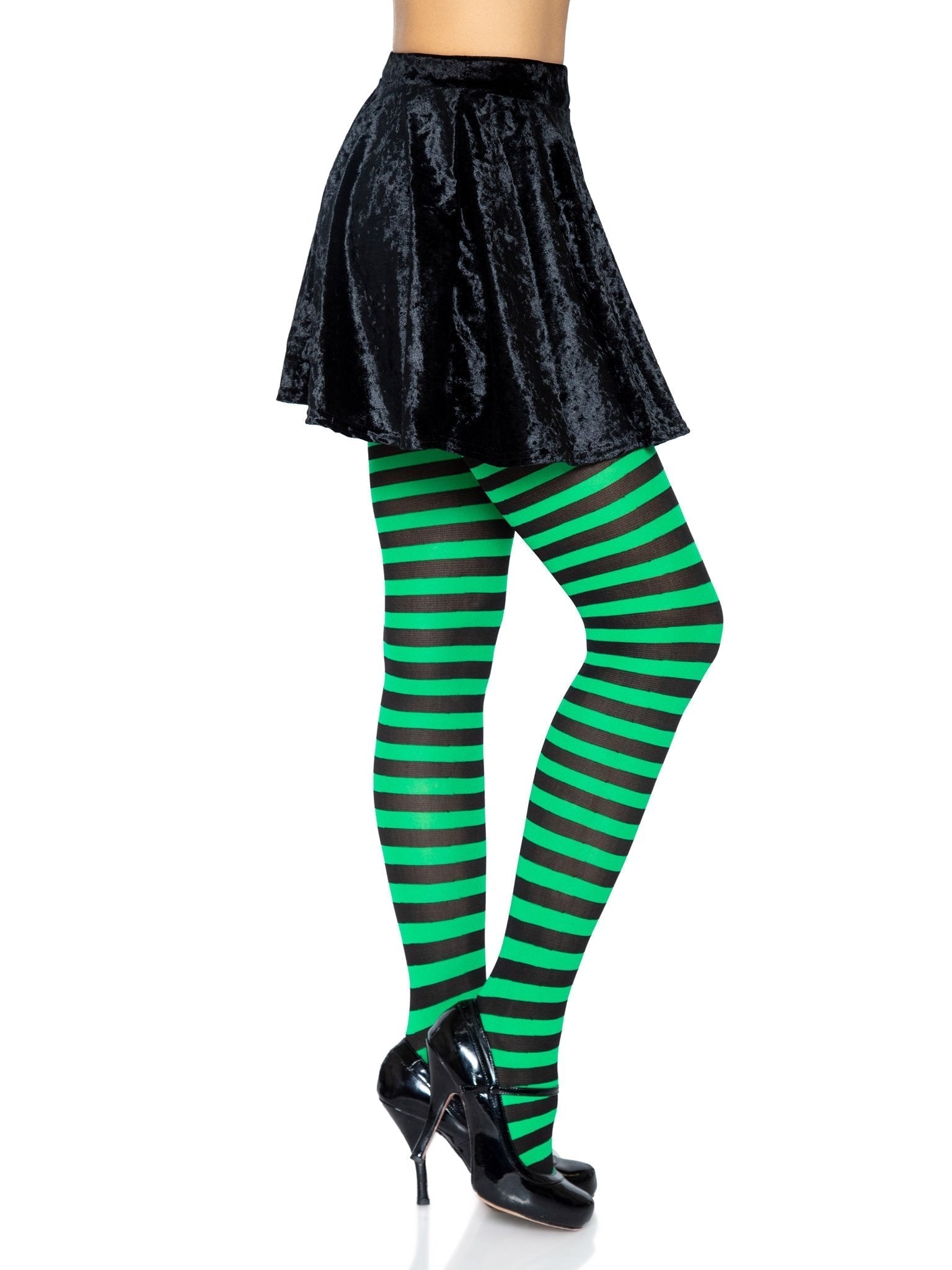 LacyNighty™ Nylon Striped Pantyhose Leg Avenue Hosiery