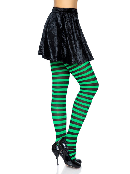LacyNighty™ Nylon Striped Pantyhose Leg Avenue Hosiery
