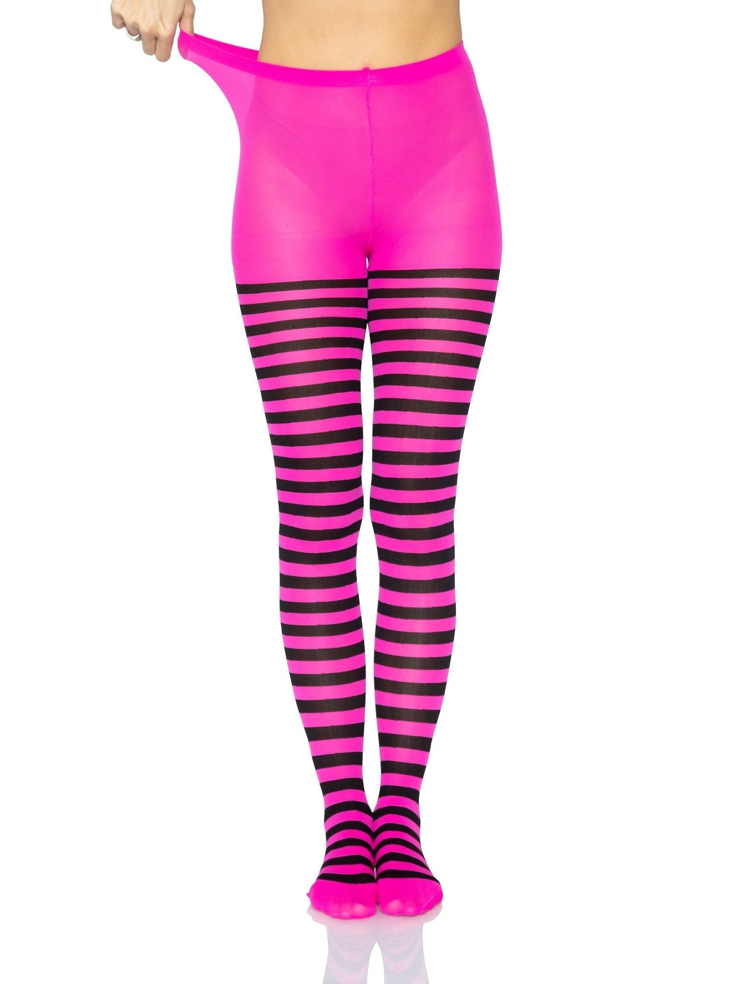 LacyNighty™ Nylon Striped Pantyhose Leg Avenue Hosiery