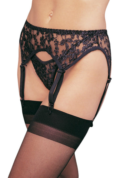 LacyNighty™ Plus Lace Garter Belt and Thong Leg Avenue Lingerie