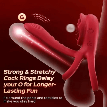 💥2025 New Rose Ring-FLORAX 15° Curve Boost & Bloom Cock Ring-4 in 1 Couple Toy Penis Ring Nighty