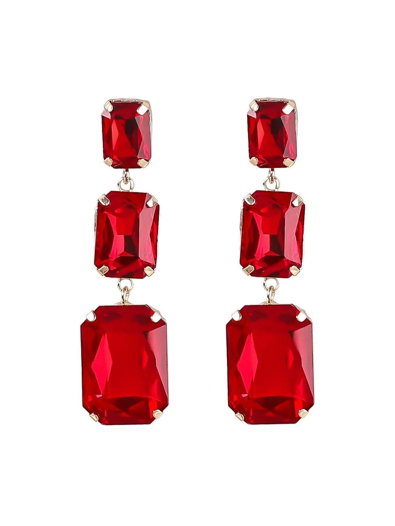 Alcott Crystal Gem Drap Earrings Mew Mews Fashion Earrings