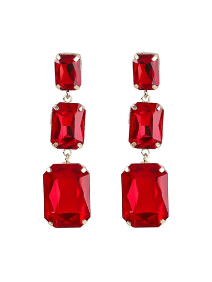 Alcott Crystal Gem Drap Earrings Mew Mews Fashion Earrings