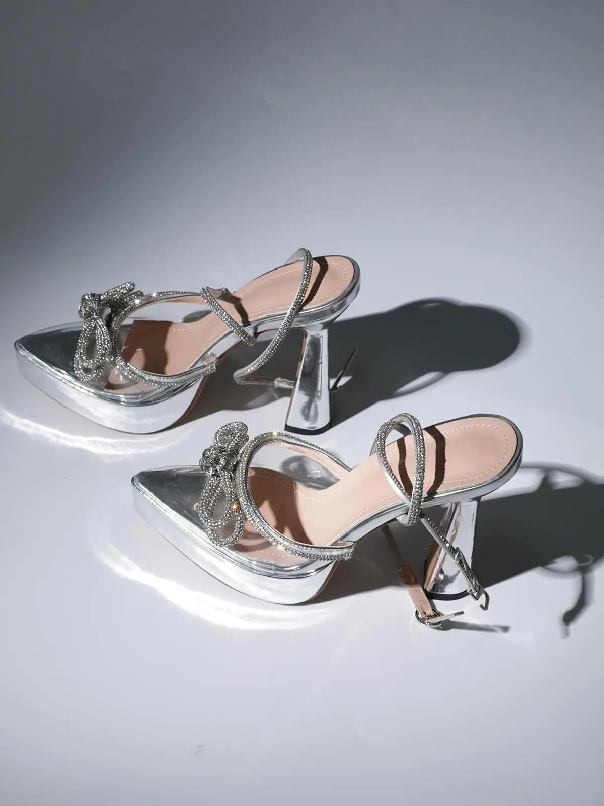 Crystal Heels In Silver (made to order) Mew Mews Fashion Shoes