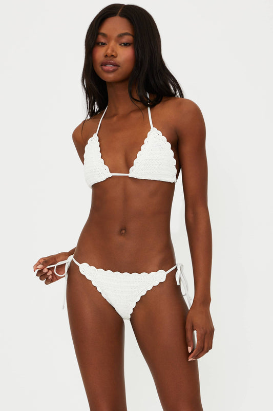Winona Top White Crochet Beach Riot Swim Top