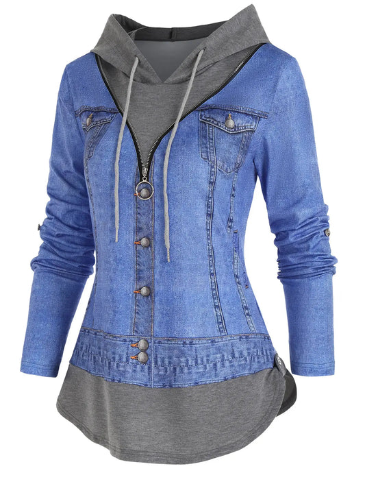 Hooded Denim Jacket Dressfo Official Store Home