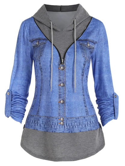 Hooded Denim Jacket Dressfo Official Store Home