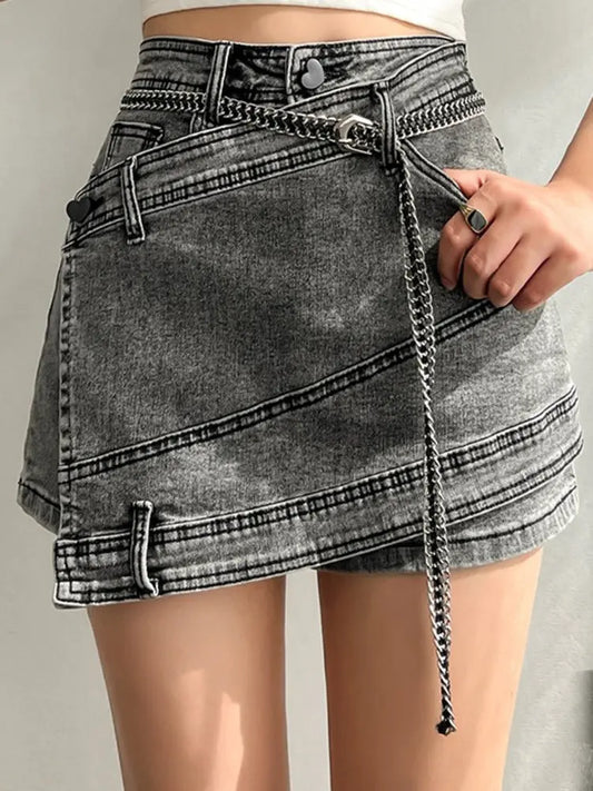 Denim Irregular Skirt Lacy0301 team Home