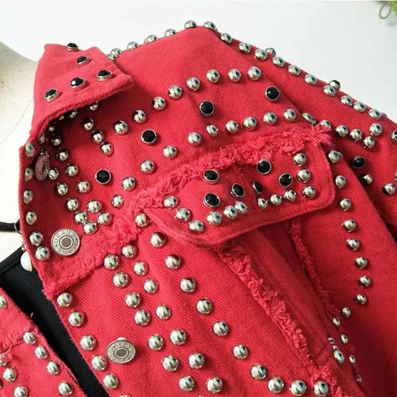 Denim Jacket with Rhinestones Dom Boutique Jackets