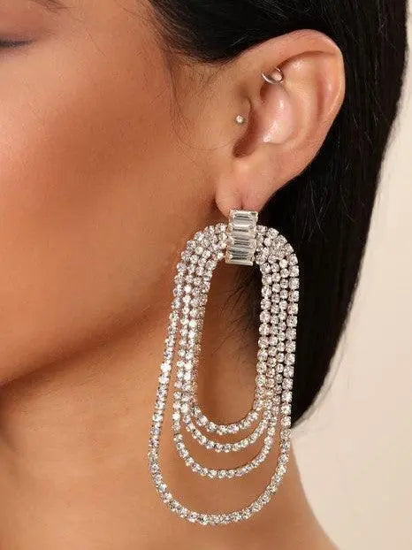 Geneva Diamante Arch Earrings Mew Mews Fashion Earrings