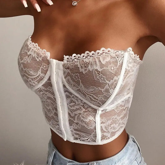 Boned Lace Strapless Corset Top Lavah Intimates top