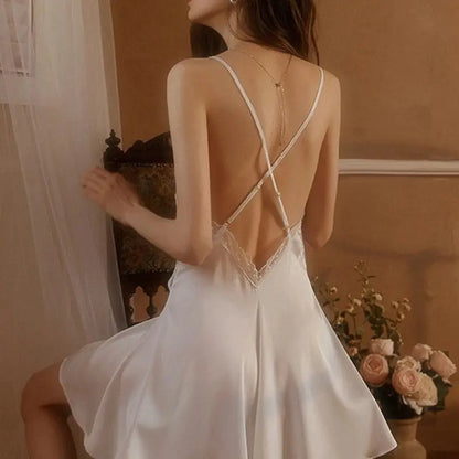 LacyNighty™ Slinky Satin Nightgown Lacy Nighty