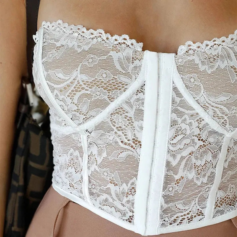 Boned Lace Strapless Corset Top Lavah Intimates top