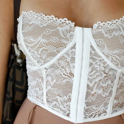 Boned Lace Strapless Corset Top Lavah Intimates top