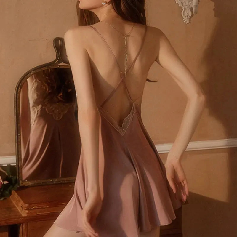 LacyNighty™ Slinky Satin Nightgown Lacy Nighty