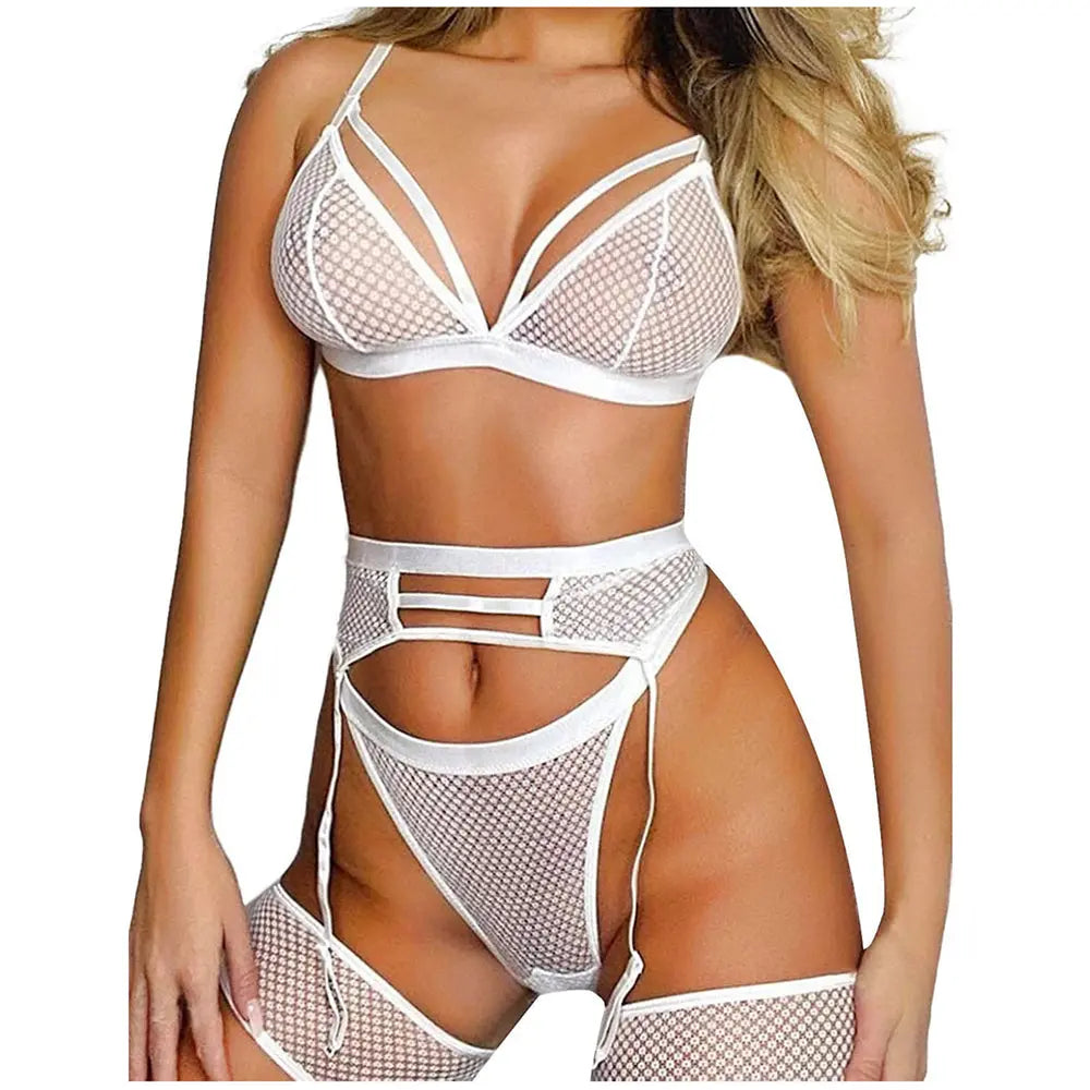 LacyNighty™ Fishnet Bodystocking 3-Piece Set Lacy Nighty Bodystocking