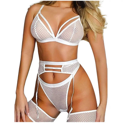 LacyNighty™ Fishnet Bodystocking 3-Piece Set Lacy Nighty Bodystocking
