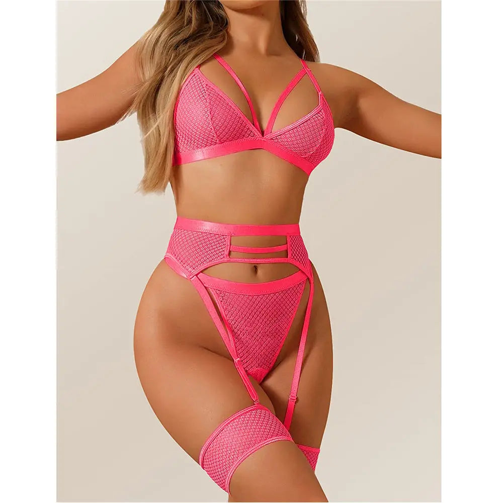 LacyNighty™ Fishnet Bodystocking 3-Piece Set Lacy Nighty Bodystocking